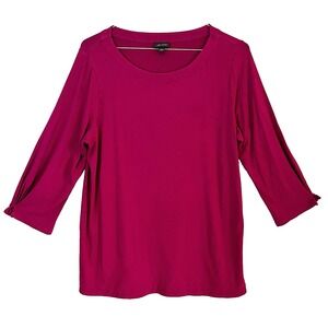 J Jill Wearever Collection Shirt Magenta  3/4 Sleeve‎ Top Size XLRN97641